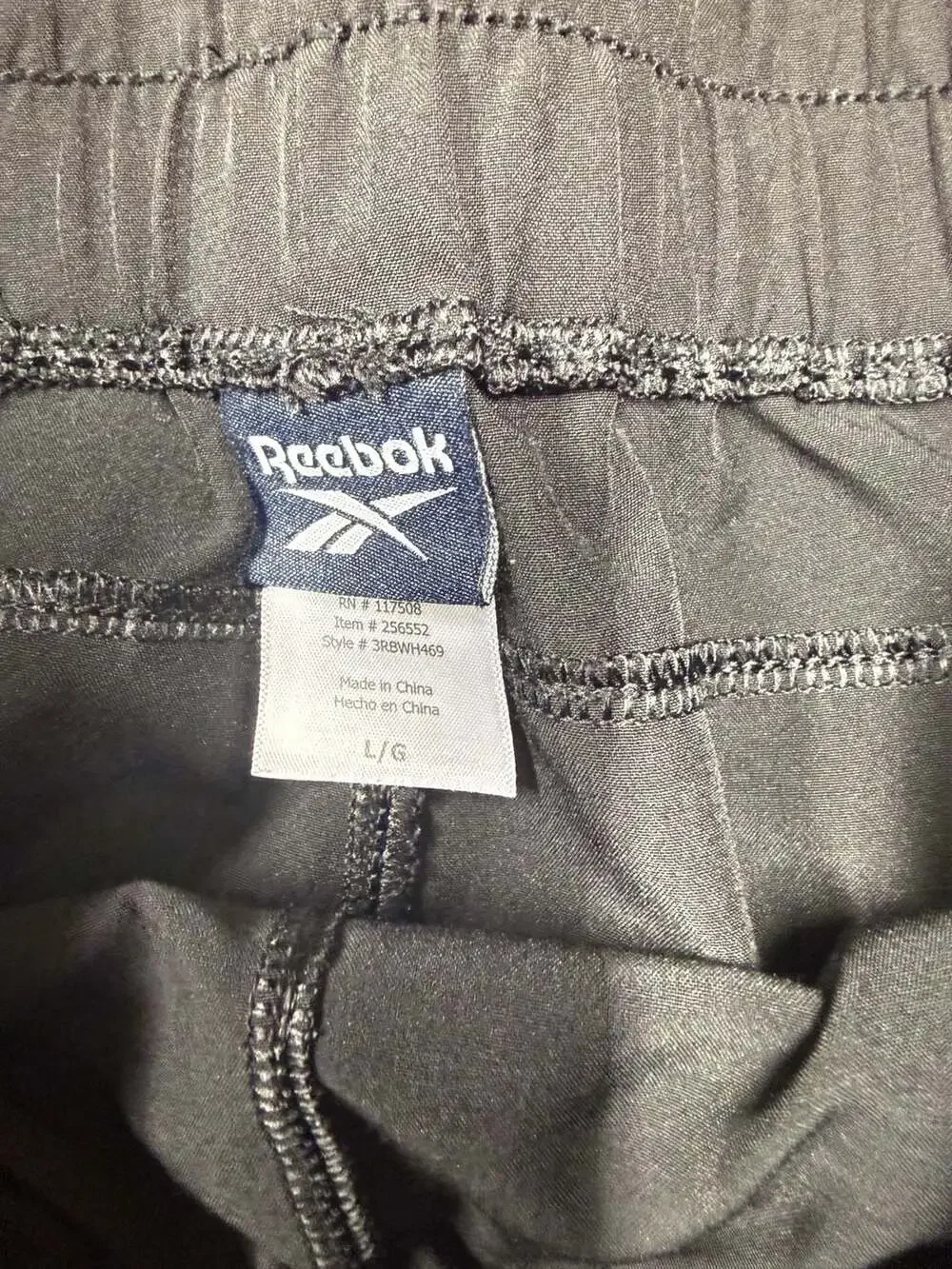 Reebok Shorts Size L Black Activewear Running Drawstring